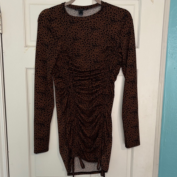 Leopard Long Sleeve Dress - Picture 1 of 6